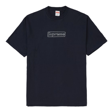 Supreme KAWS Chalk Logo Tee Navy