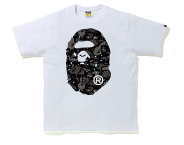 BAPE A Bathing Ape Space Camo Big Ape Head Tee White