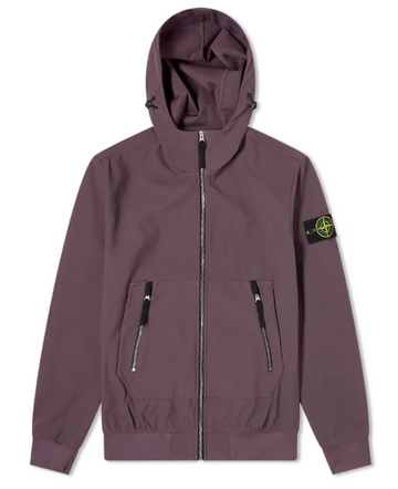 Stone Island Soft Shell-R Hooded Jacket Dark Burgundy