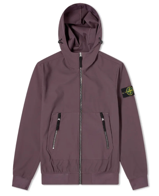 Stone Island Soft Shell-R Hooded Jacket Dark Burgundy