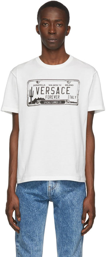 VERSACE LICENSE PLATE LOGO T-SHIRT White