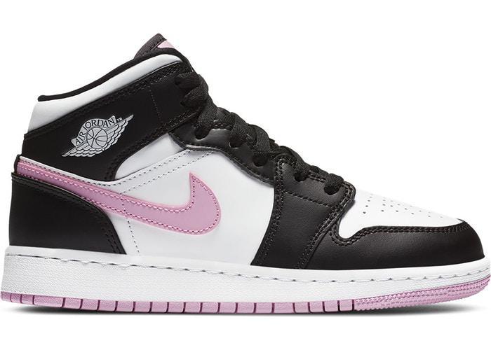 Air Jordan 1 Mid White Black Light Arctic Pink (GS)