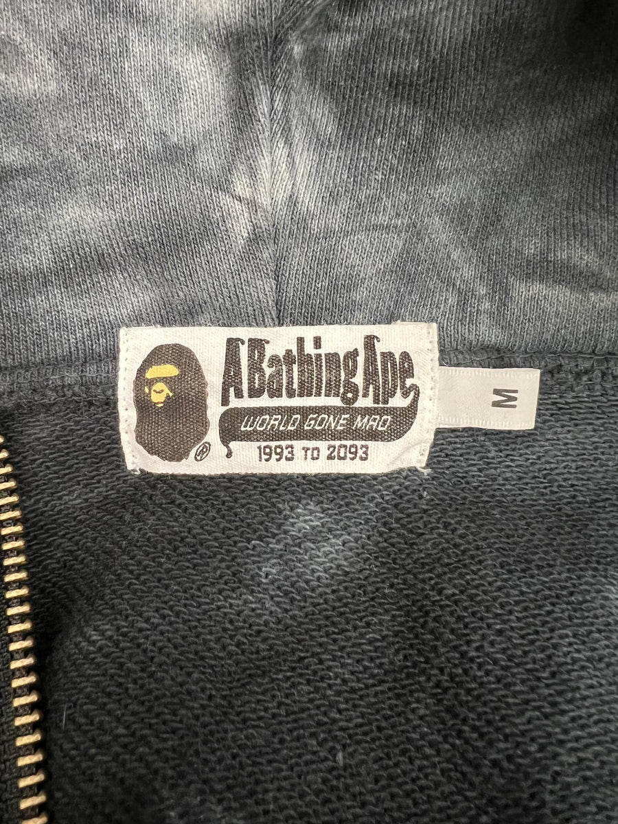 Vnds BAPE Tie Dye Shark Wide Full Zip Hoodie Black (C)