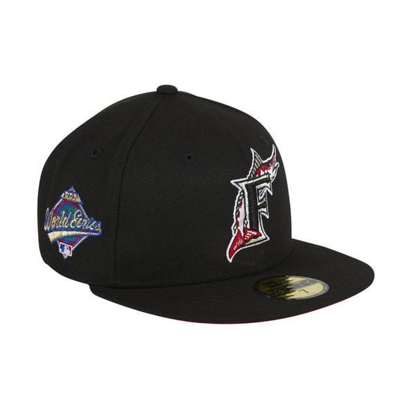 Exclusive New Era 59Fifty Miami Marlins 1997 World Series Patch Red UV Hat - Black