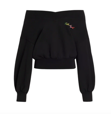 Palm Angels Miami Logo Off Shoulder Sweatshirt