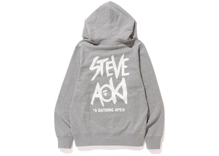 BAPE x Steve Aoki Pullover Hoodie Grey
