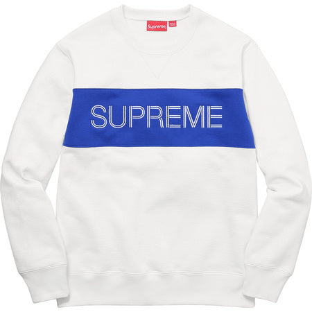 Supreme Zig Zag Stitch Panel Crewneck Wht