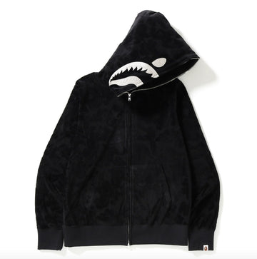 Bape ABC Velour Zip Up Shark Hoodie