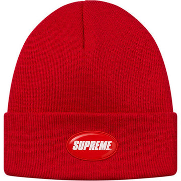 Supreme Rubber Patch Beanie Red