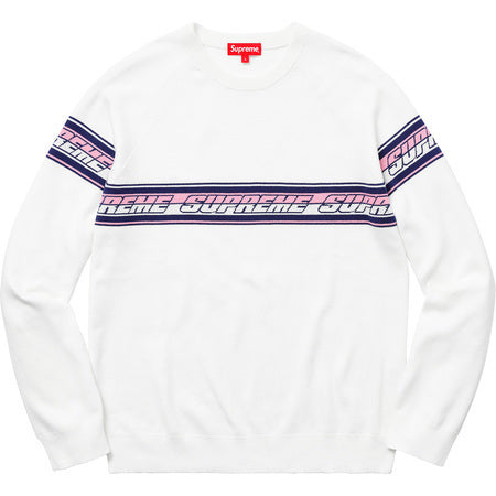 Supreme Striped Raglan Sweater White