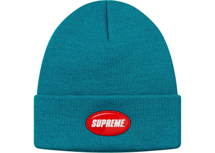 Supreme Rubber Patch Beanie Teal