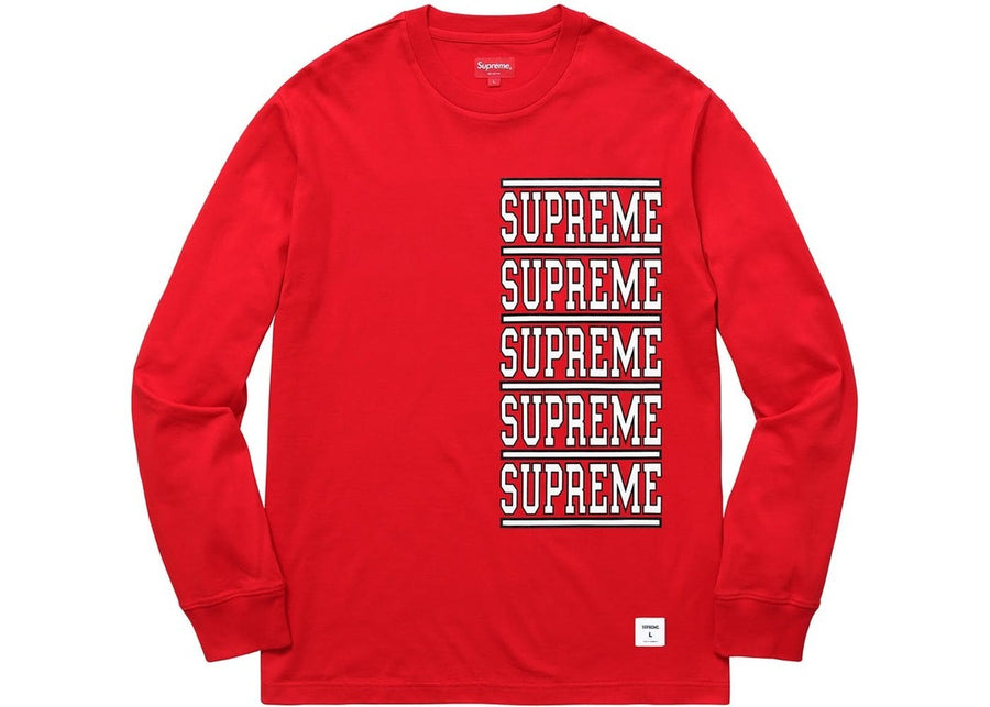 Supreme Stacked Long Sleeve Top Red