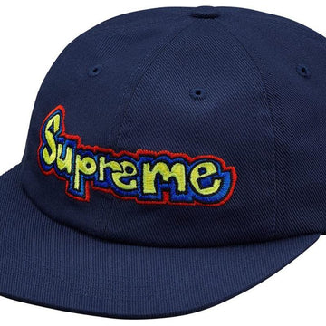 supreme-gonz-logo-6-panel-cap hat-navy-blue