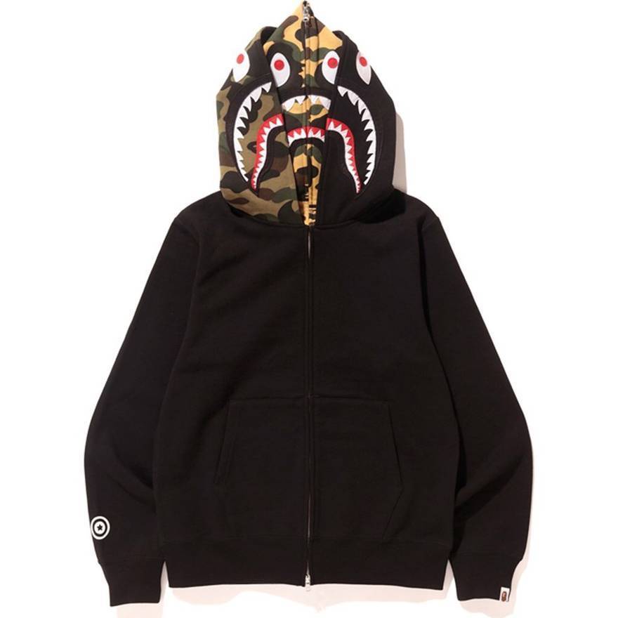 BAPE Shark Full Zip Double Hoodie Black