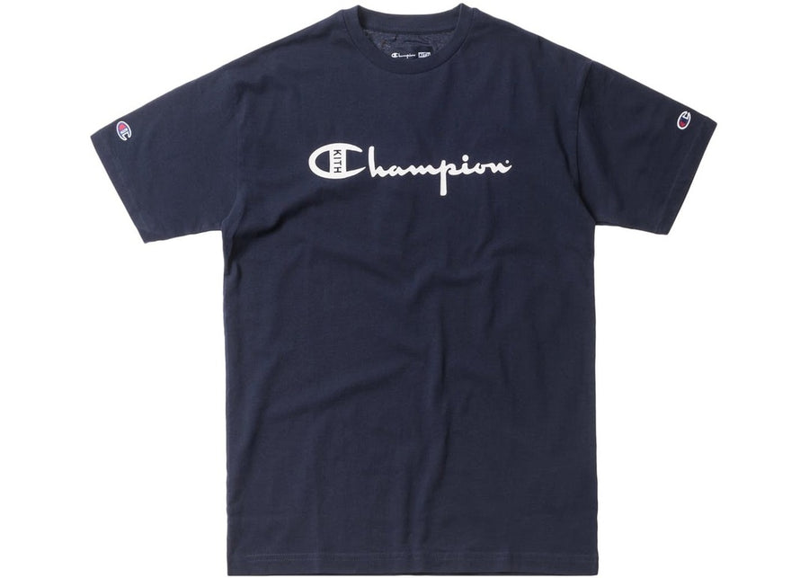 Kith Champion Script Logo Tee Navy
