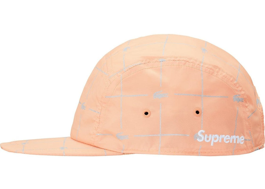 Supreme LACOSTE Reflective Grid Nylon Camp Cap Peach