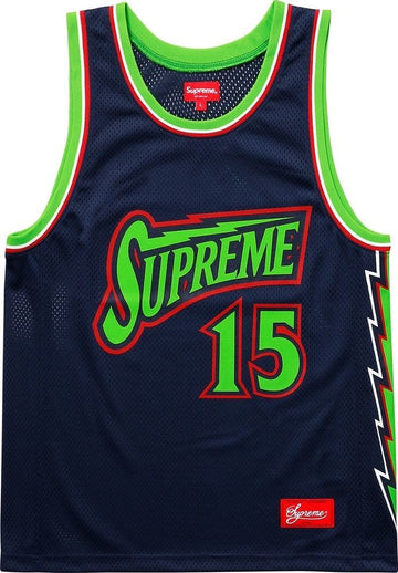 Supreme Bolt Basketball Jersey Navy