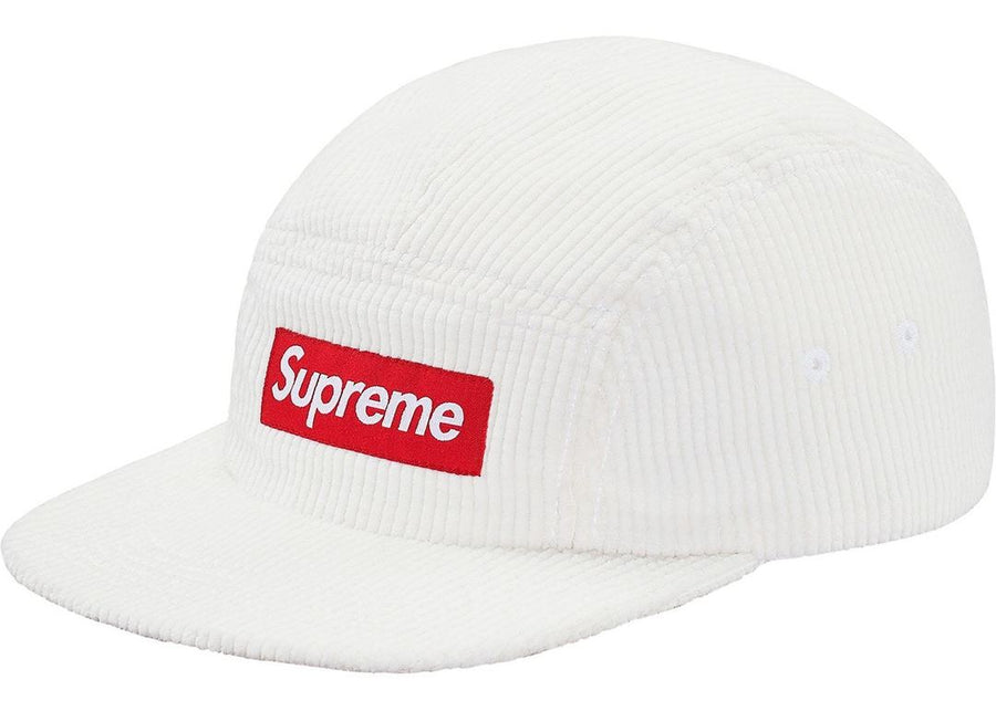 Supreme Waffle Corduroy Camp Cap White