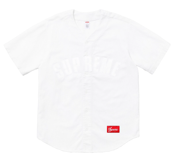 Supreme Corduroy Baseball Jersey White