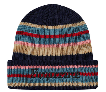 Supreme Bright Stripe Beanie Navy