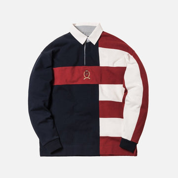KITH X TOMMY HILFIGER COLOR BLOCK RUGBY NAVY