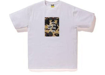 Bape x Anti Social Social Club 1st Camo Box Tee White/Yellow Camo