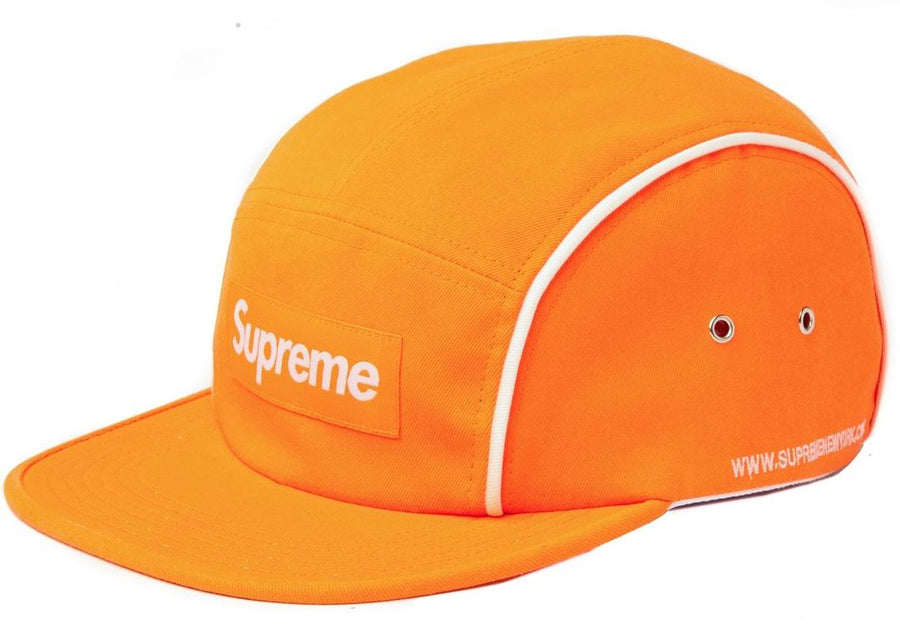Supreme Piping Camp Cap Neon Orange