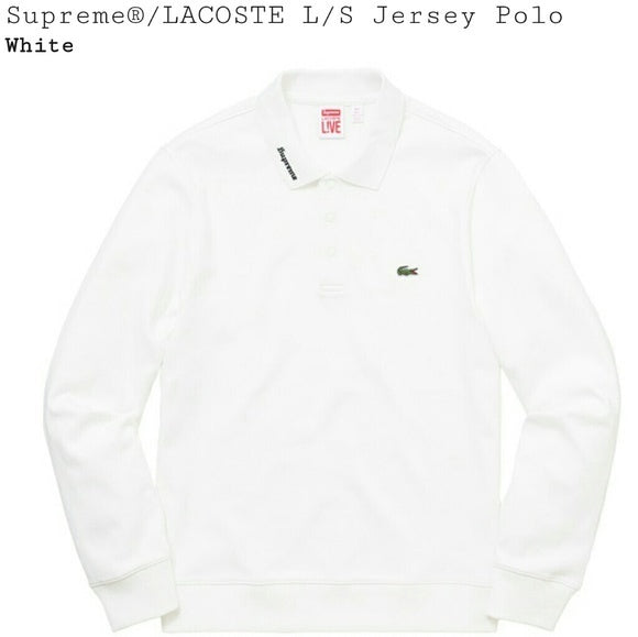 Supreme Lacoste Long Sleeve Polo White