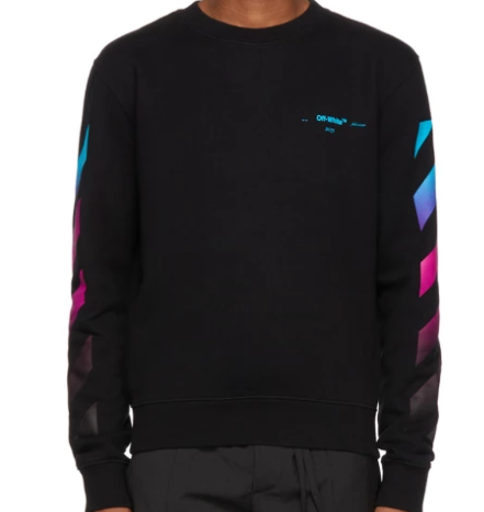 Off-White Black Diagonal Gradient Crewneck Sweatshirt