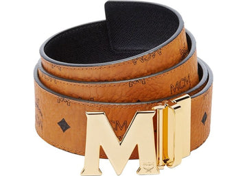 MCM Claus M Reversible Belt Visetos Cognac