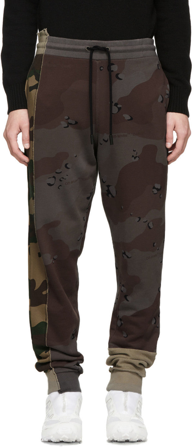 Off White Multicolor Camo Reconstructed Lounge Pants