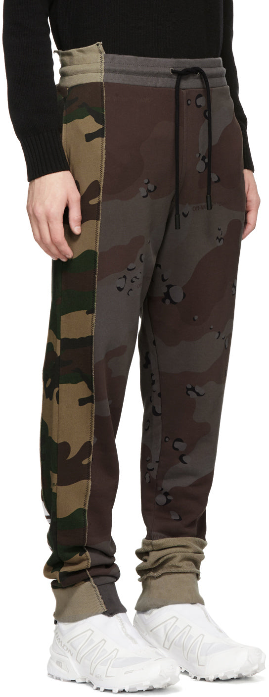 Off White Multicolor Camo Reconstructed Lounge Pants