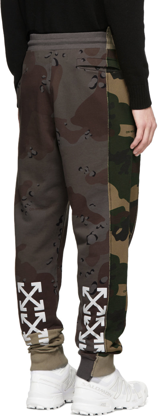 Off White Multicolor Camo Reconstructed Lounge Pants