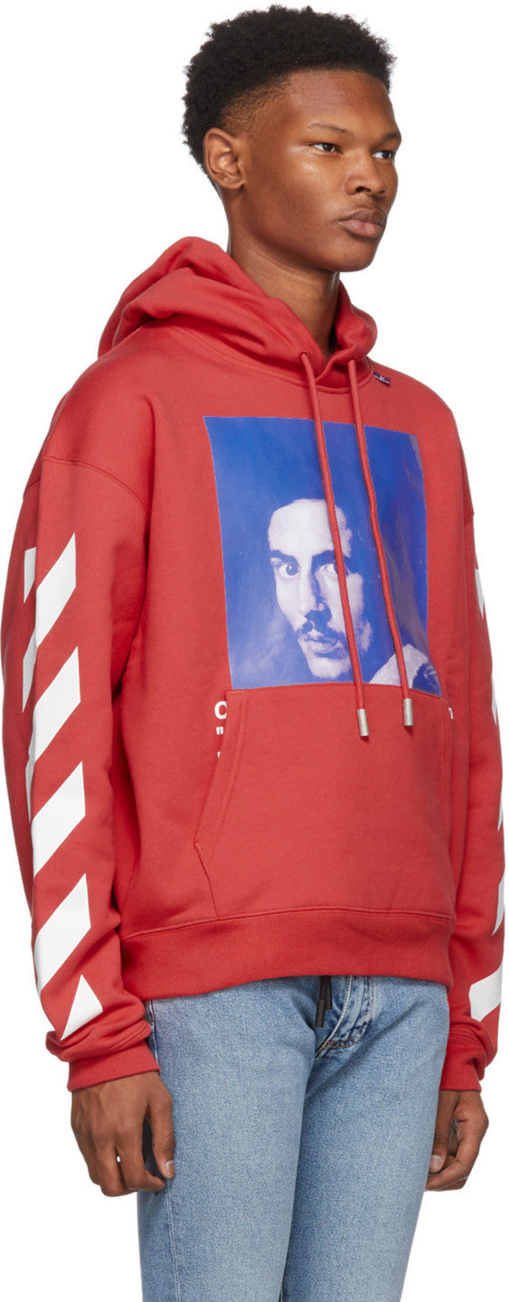 Off White Red Diagonal Bernini Over Hoodie
