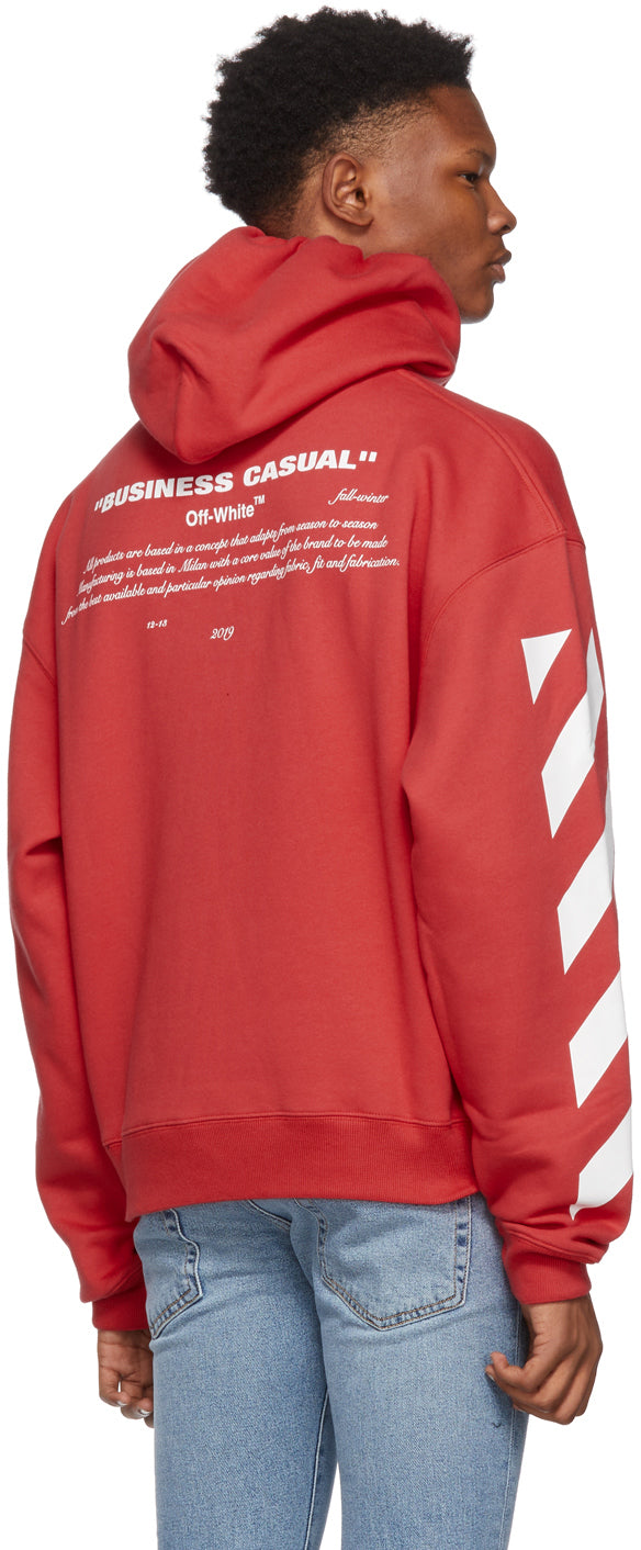 Off White Red Diagonal Bernini Over Hoodie