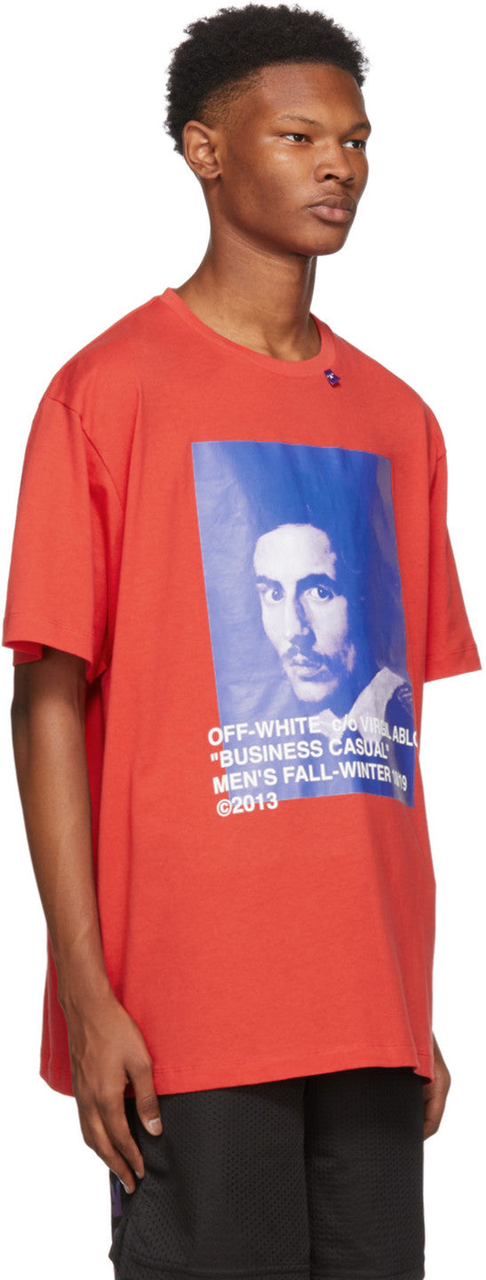 Off White Red 'Business Casual' Bernini T-Shirt