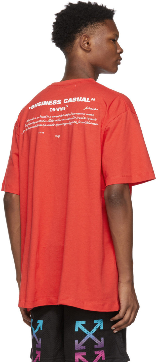 Off White Red 'Business Casual' Bernini T-Shirt