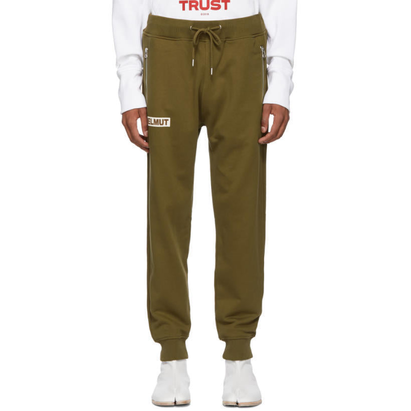 HELMUT LANG Khaki Logo Lounge Pants