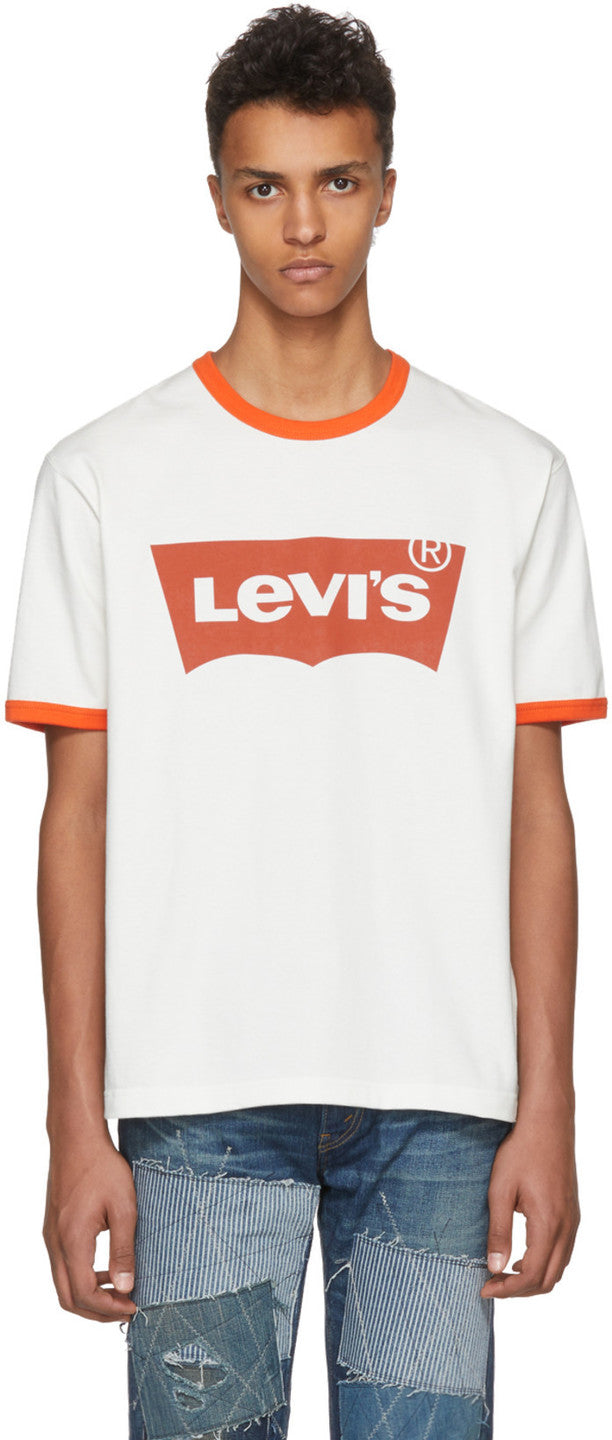 Junya Watanabe x Levi's Off-White & Orange Levi's Edition Logo T-Shirt
