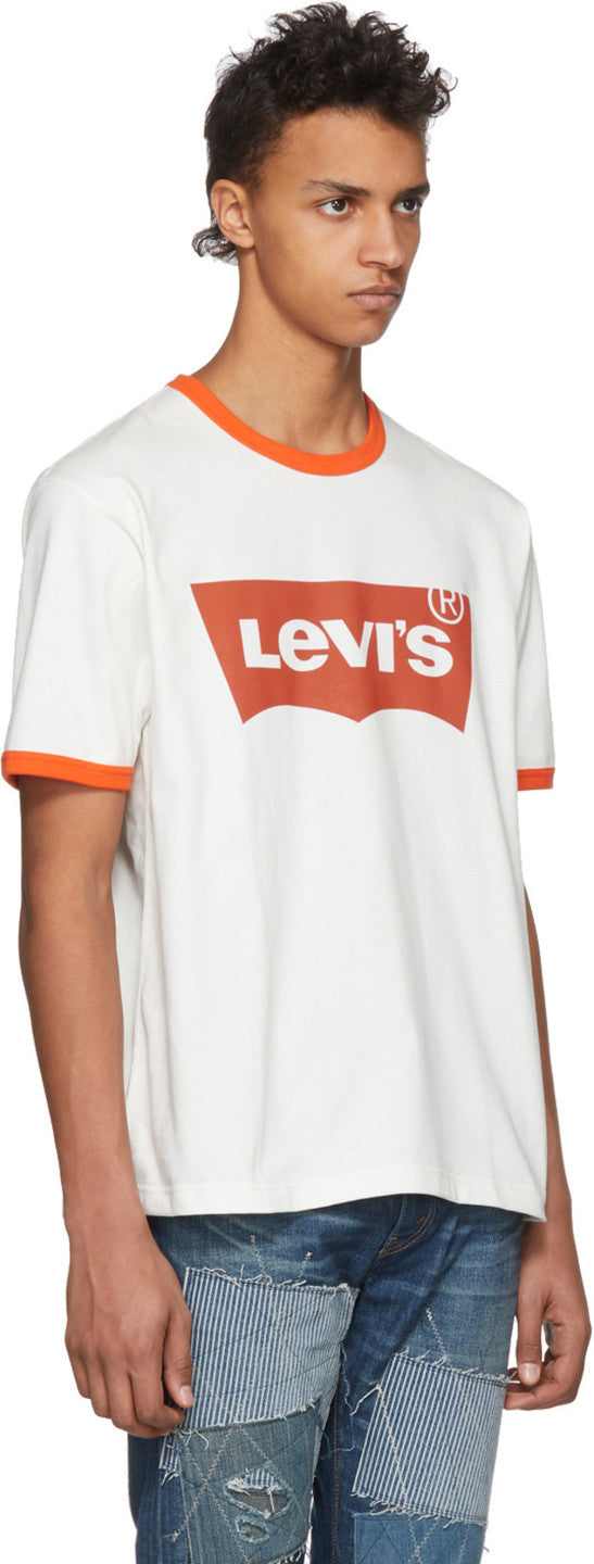 Junya Watanabe x Levi's Off-White & Orange Levi's Edition Logo T-Shirt