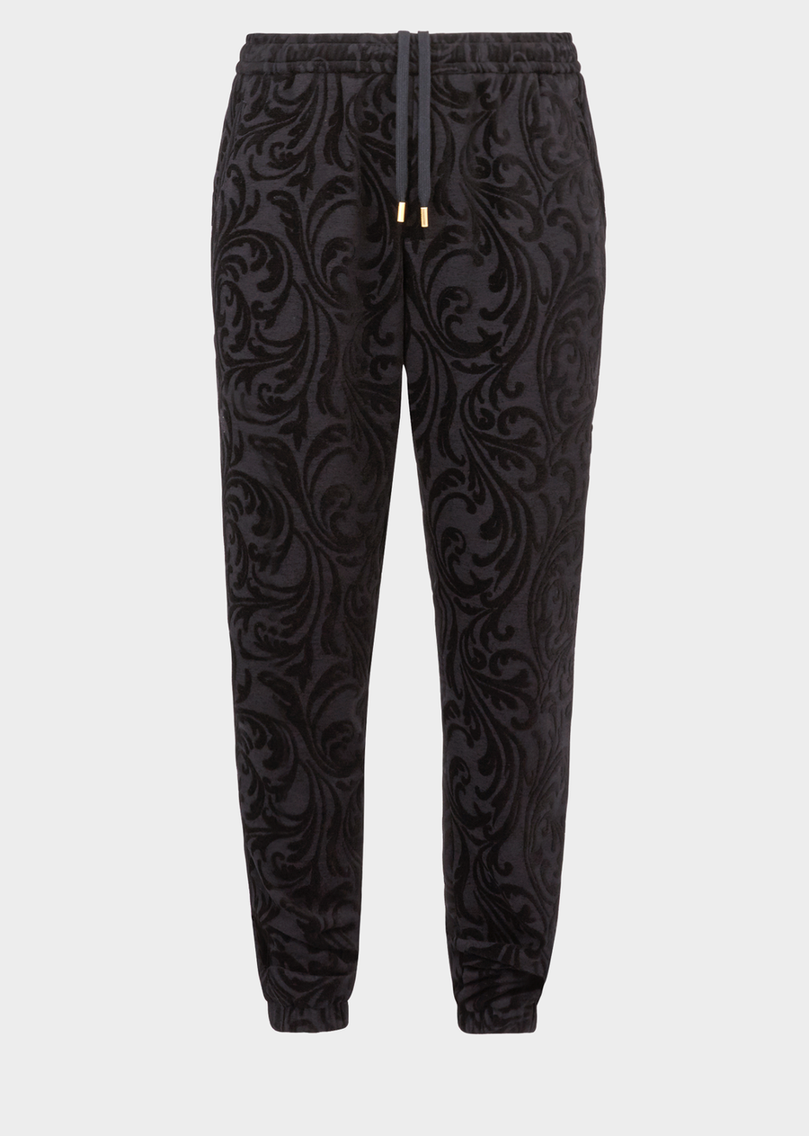 VERSACE VELVET BAROQUE DRAWSTRING PANTS