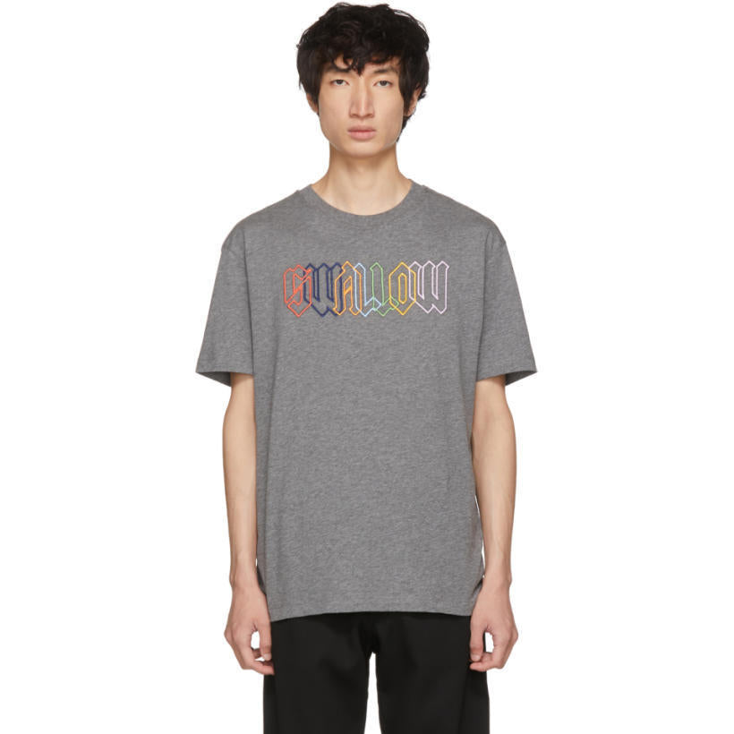 Alexander McQueen Grey Rainbow 'Swallow' T-Shirt