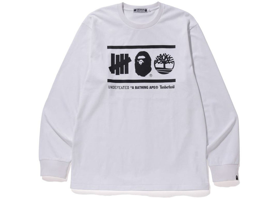 Bape x Undefeated x Timberland L/S Tee White