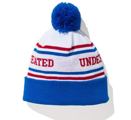 UNDEFEATED Pom Beanie White/Red/Blue