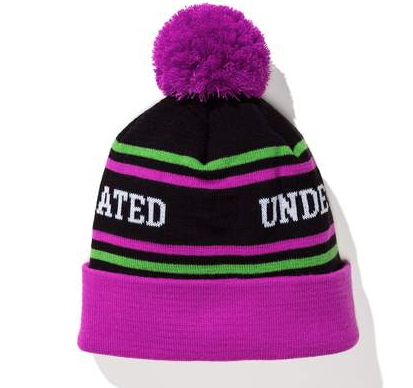 UNDEFEATED Pom Beanie Purple/Black/Green