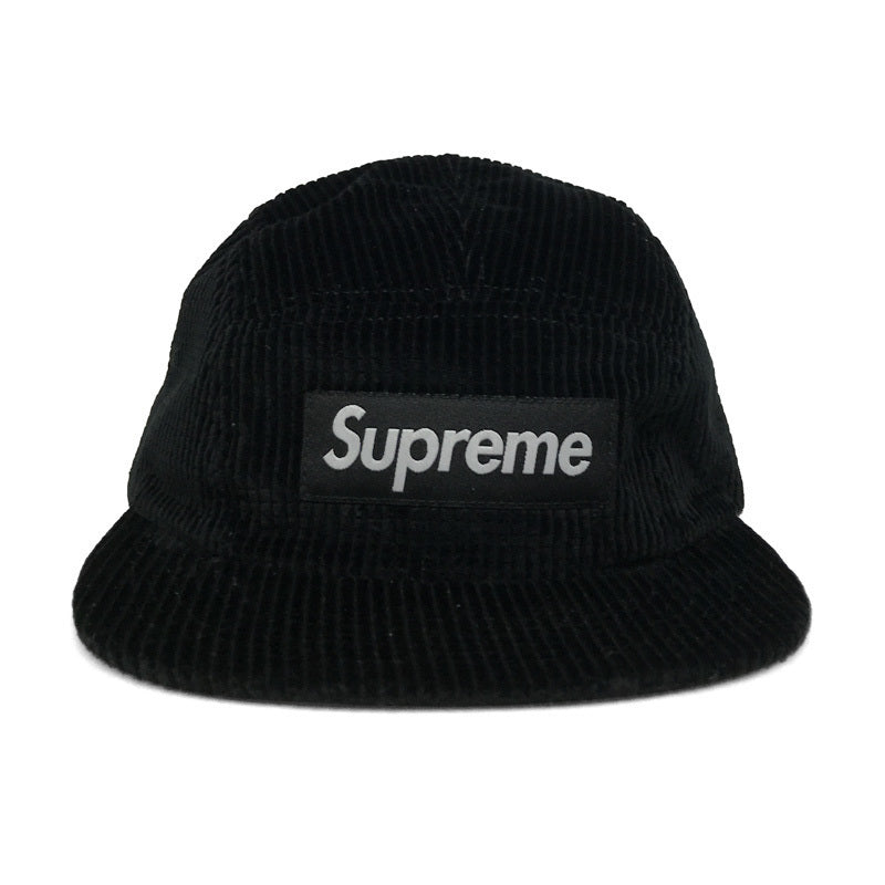 Waffle Corduroy Camp Cap Black