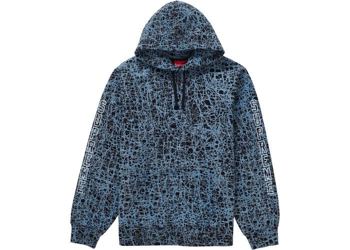 Supreme Marble Hooded Sweatshirt Blue