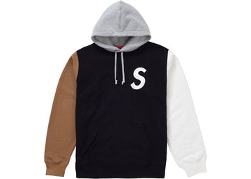 Supreme S Logo Colorblocked Hooded Sweatshirt Black