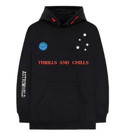 Travis Scott Astroworld Thrills And Chills Hoodie Black