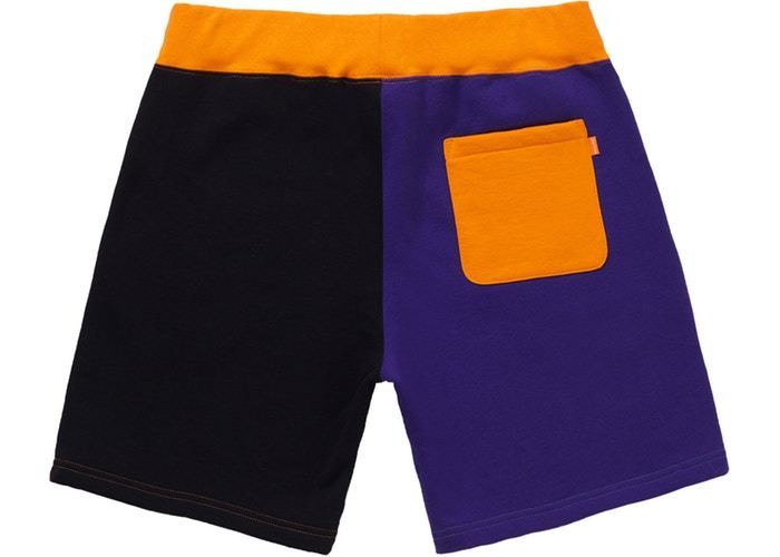 Supreme S Logo Colorblocked Sweatshort Orange